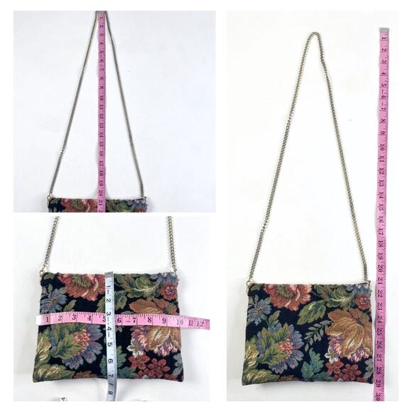 Cottage Autumnal Floral Tapestry Chain Strap Crossbody Purse Bag - Picture 3 of 7